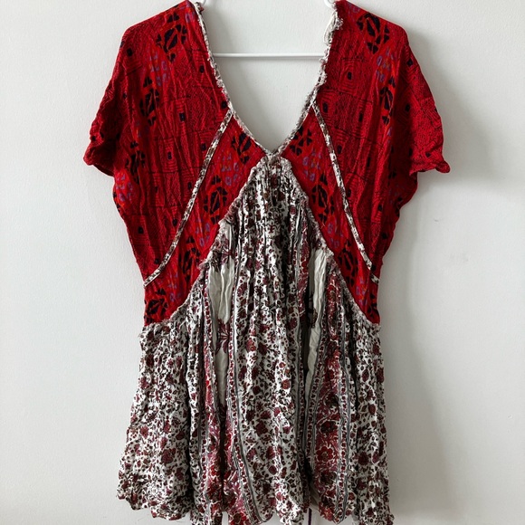 free people dress red tunic - Picture 4 of 15